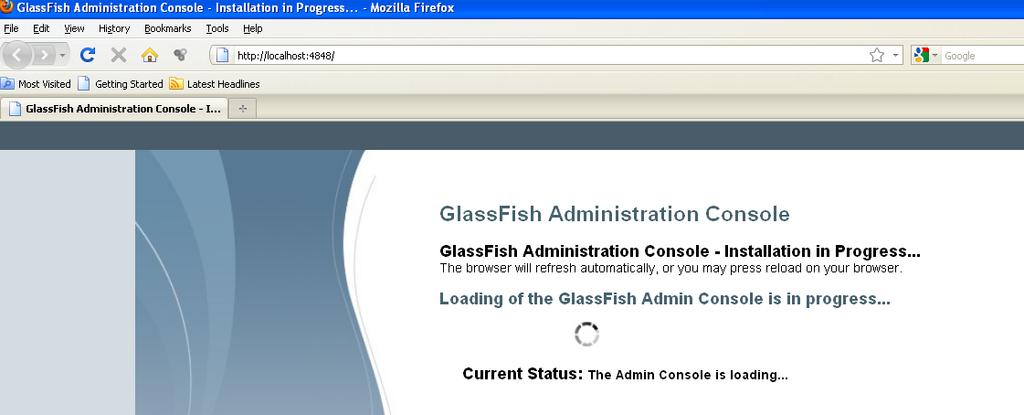 Glassfish, click as follows: