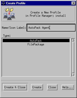 AutoPack Agent Installation 1. Create a profile manager in which the AutoPack will reside. See the TME 10 Framework User s Guide for instructions on creating profile managers. 1. Double-click on a profile manager icon to display the Profile Manager window.