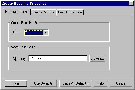 Creating the AutoPack File The AutoPack Control Center cannot scan a network drive. 1. Create a pre-install snapshot by pressing the Create Baseline Snapshot button on the AutoPack window.