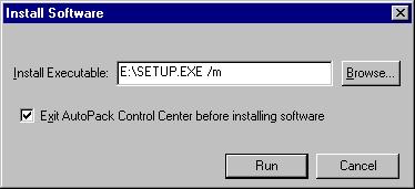 Creating the AutoPack File While the AutoPack Control Center creates the baseline snapshot, the Scan Status dialog is displayed. 1. Install the software package.