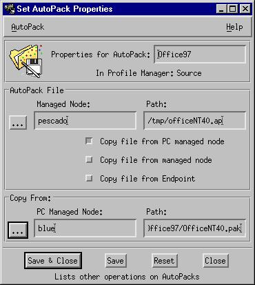 Setting AutoPack Profile Properties Note: If you need to access directories on another drive, enter N:\ in the Path Name field, where N is the desired drive letter, and press the Return key. a. Select a file from the Files scrolling list.