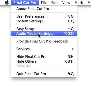 Software Setup - Apogee Quartet User s Guide Using Quartet with Apple Final Cut Pro Choose Final Cut Pro >