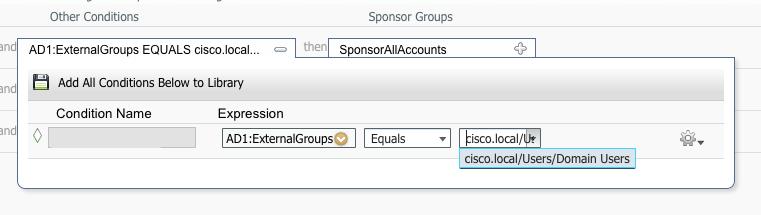 Step 12: Navigate to Administration > Guest Management > Sponsor Group Policy. Step 13: Click the plus sign on Identity Groups next to Manage All Acounts, and then choose Any.