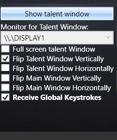 When all connected which ever method you use clicking the show talent window button will toggle on/ off the talent window as the external display / display's. 1.