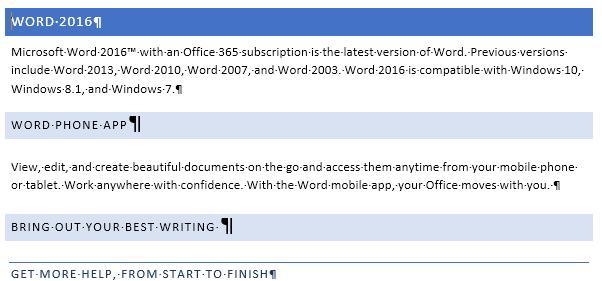 Using Microsoft Word Paragraph Formatting Every time you press the full-stop key in a document, you are telling Word that you are finishing one sentence and starting a new one.