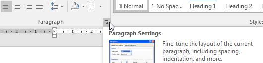 Paragraph Spacing Options You can use the paragraph spacing options to adjust the amount of space before paragraphs, after