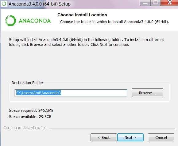 In addition, choose the option to add Anaconda to your path and to register Anaconda as default