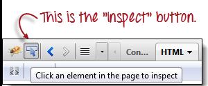 In Firebug, click on the "Inspect" button.