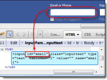Step 2. Launch Selenium IDE and enter "id=email" in the Target box.