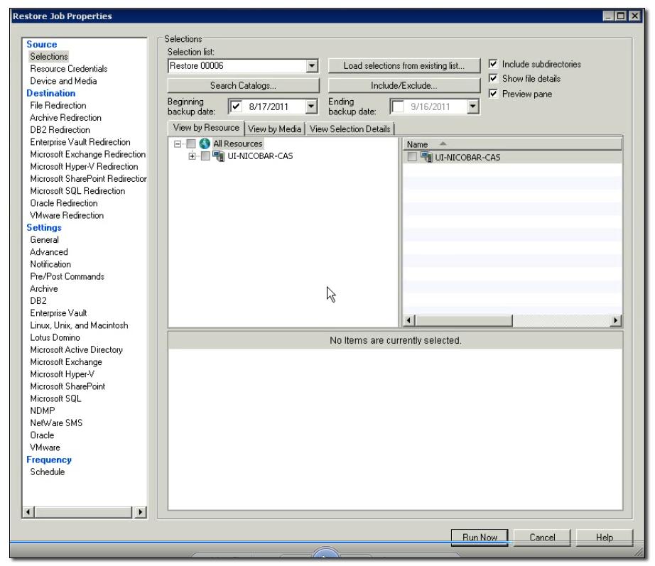 22 What's different in Backup Exec 2012 Changes to the restore workflow Figure 1-9 Restore job creation in Backup Exec 12.