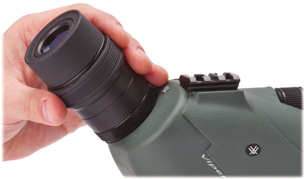 Adjust the magnification The versatile magnification of the Viper spotting scope allows you to view a wide field of view at lower power, then zoom in on distant details.