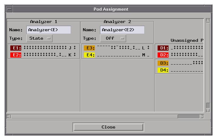 Chapter 3: Reference Importing Netlist and ASCII Files Pod Assignment Dialog Name: Type: Pod Pairs Lets you name the analyzers.