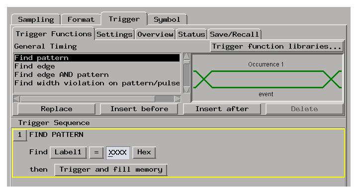 Chapter 3: Reference The Trigger Tab The Trigger Tab The Trigger tab is used to tell the analyzer when to capture data. The key event is the trigger.