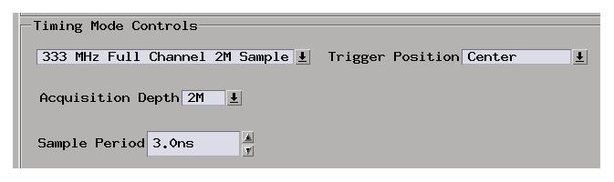 Chapter 1: Getting Started Step 2. Choose the sampling mode If you chose Timing Mode 1. Select the timing analyzer full/half channel configuration.