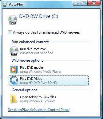 2 Use the controls in the DVD program to play the DVD. NOTE: To use the DVD Play controls, you must use the mouse.