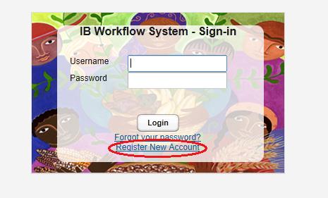 User Account Functionalities Registering a User Account 1. To start, click the Register New Account link: 2.