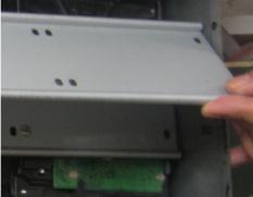 take out of the upper mounting bar as shown below: Step 2: Put the HDD under the lower