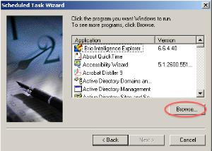 The Scheduled Task Wizard window will open. Click the Next button. 4.