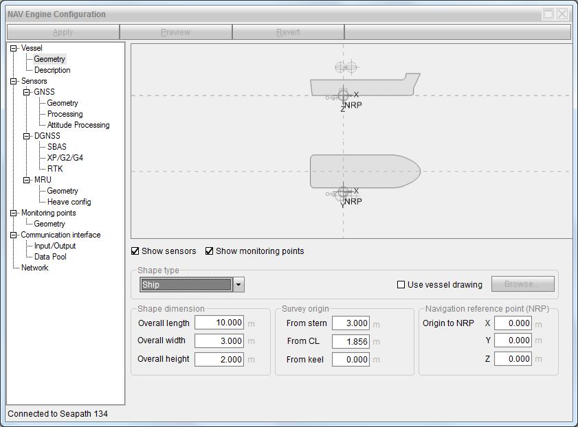 M3 Sonar PHS Operator Manual 5 Make sure that the Vessel Geometry settings are correct. a On the left side of the dialog box, select Vessel Geometry.