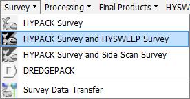 M3 Sonar PHS Operator Manual Procedure 1 Power up the hardware. 2 Double click the Hypack icon on the desktop to run the Hypack software. 3 Click Survey HYPACK Survey and HYSWEEP Survey.