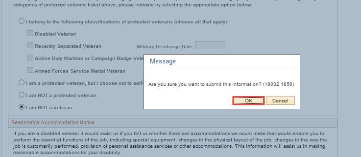 5. At time of submission a window will appear asking if you re ready to submit, click