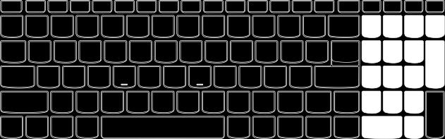 1 skyrius. Pažintis su kompiuteriu Klaviatūros naudojimas Skaičių klaviatūra (Lenovo YOGA 510-15ISK / YOGA 510-15IKB) Klaviatūroje yra atskira skaičių klaviatūra.