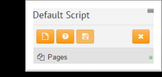Orange function buttons Blue function buttons Page title Toolbars Script text Rebuttals Script pages Orange Functions Buttons Adding a new page - You are not limited to the number of pages within a