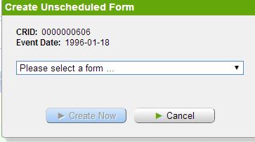 Recipient Forms In Recipient Forms: Search for a Recipient Form Create an Unscheduled Form Form Status Review Form Change History Error Report Create or Edit Lost to Follow-up Under the Recipient Tab