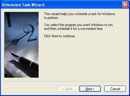 Section 6 Doc-Trak Form Output Use the Scheduled Task Wizard to create a new task.