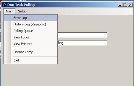Section 6 Doc-Trak Form Output If Doc-Trak Polling seems to be running check the Doc-Trak Polling Error Log and resolve any errors that may be occurring.
