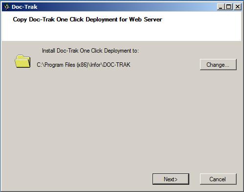 2.4. Web Server and Client Installation Doc-Trak 2014 The next step of the installation is the Web Server component and Client.