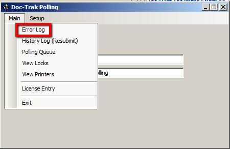 C. Doc-Trak PDF Polling Main Menu Options Doc-Trak 2014 The Main menu option