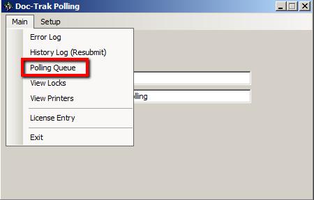 Section 6 Doc-Trak Form Output Polling Queue Displays the Doc-Trak
