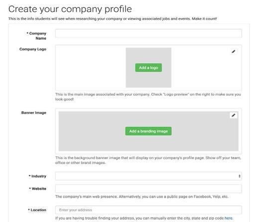 Create Your Company Profile To create your company profile, begin by searching for an existing profile. If your company doesn t appear in the search results, click Create New Company.