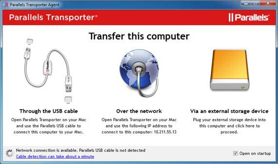 Migrating With Parallels Transporter Do not close this window until the migration is finished.