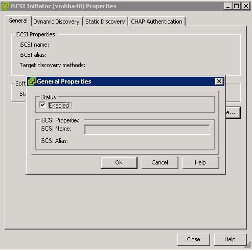 5. iscsi Software Initiator Configuration on ESX Server This section lists the steps required to configure the software initiator on the VMware ESX Server.