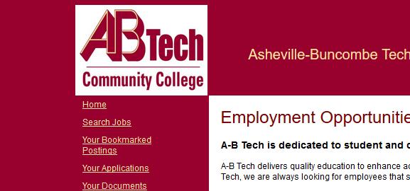 Q Where can I see if I have applied to a certain job? A Log onto the A B Tech Employment site and click on Your Applications link.