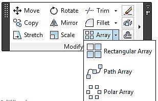 Mustafa AutoCAD 2019 Ishik University Sulaimani 11 10. Array command Creates copies of objects arranged in a pattern.