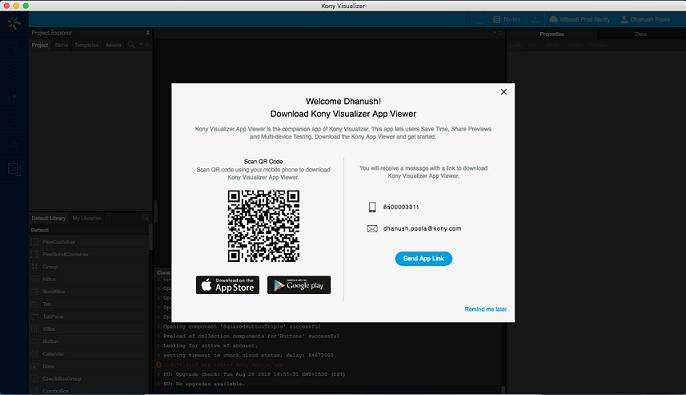 7. Post Installation Tasks Kony Visualizer Enterprise Note: The QR code is developed using a third party library, QRCode.js (version 0.0.1 & license). This is not bundled with the app.