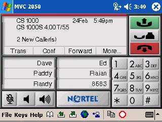 Nortel Mobile Voice Client 2050 overview Figure 1: Call Handling screen (portrait) Call handling icons Display Soft keys (self-labeled) Dialpad Programmable Line/Feature keys