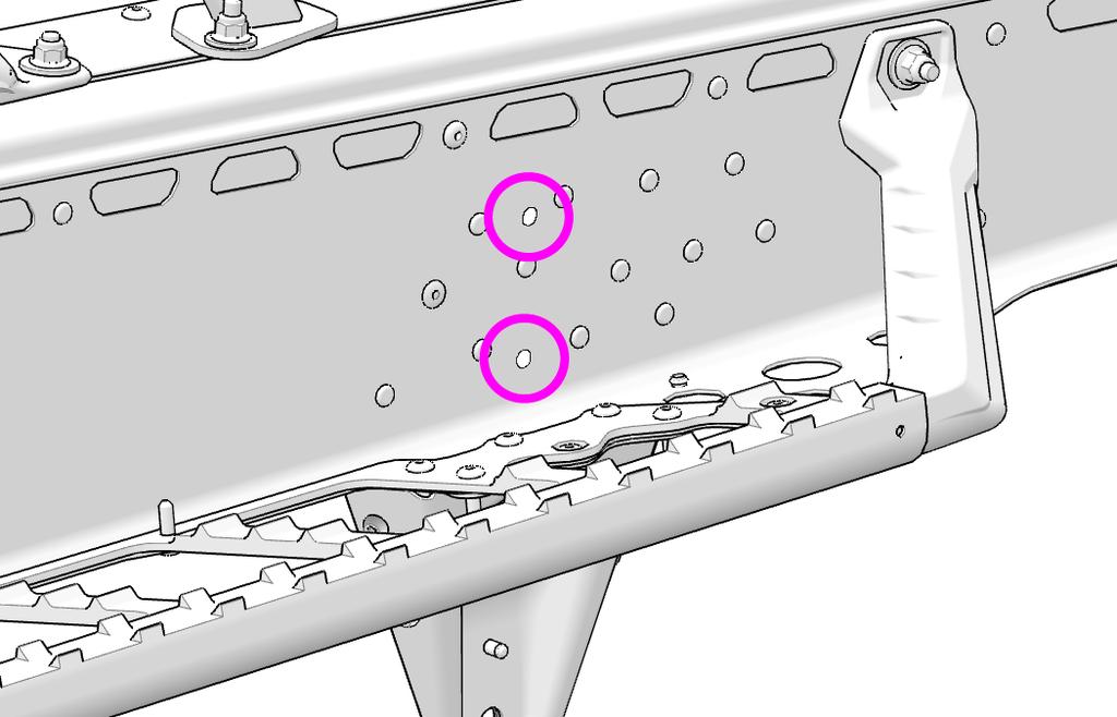 install screws (C) and nuts (D) as shown.