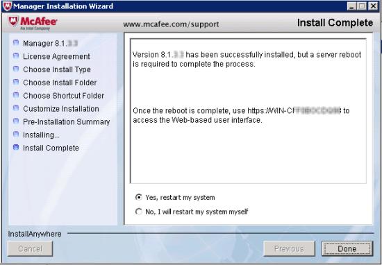 4 How to Upgrade the Manager Standalone Manager upgrade 8 At the end of the upgrade process, you might be required to restart the server.