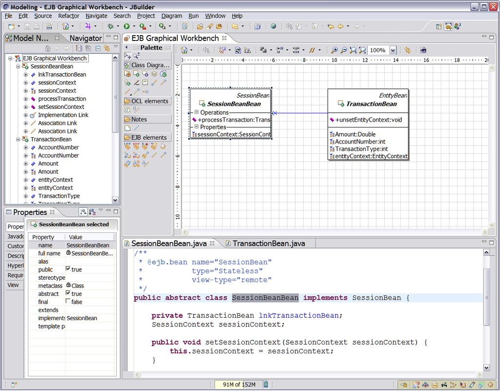 Graphical EJB Workbench The new Graphical EJB Workbench in JBuilder 2007 provides a simplified RAD development experience for both novice and experienced JEE developers alike.