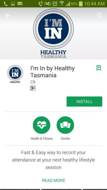 Note: try searching for Im In Healthy Tasmania 2.