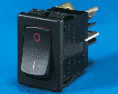 Accessories VMEbus System Mains Switch Rocker switch 6 A/250V, 2-pole, FASTON connections (4.7 x 0.