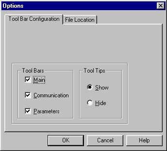 Installation 2-7 2.3.3 Configuring the VUP Toolbars This function is used for selecting the displayed toolbars and tips when moving the cursor over them. To configure the VUP toolbars 1.