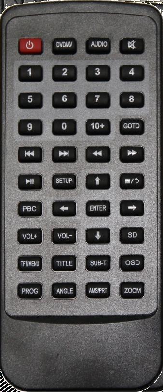 Remote control Power on/off DVD/AV shift Audion Right/Left 2. Volume setup Mute key 1.Volume adjust 2. IR Setup Number key 3.