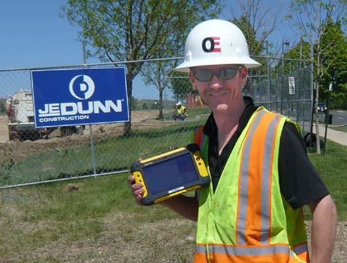 SITE POSITIONING SYSTEMS The OE crew provided a Trimble SPS882 GNSS Smart Antenna and Trimble Tablet running SCS900 Site Controller Software.