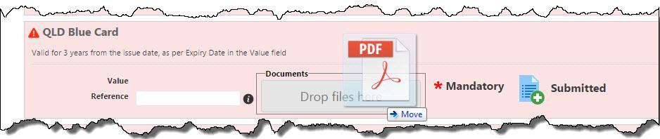 Select the document and attach. Or Drag the required document onto the documents box.