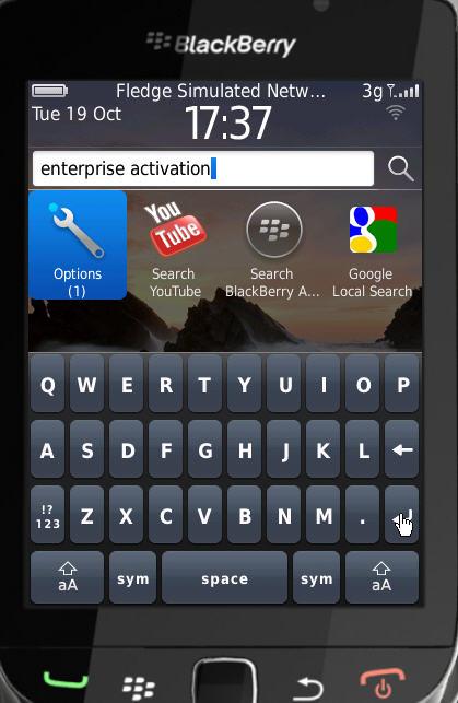 Mobility Setup BlackBerry BES / BES Enterprise Activation Page 5 of 12 BlackBerry 6.0 Enterprise Activation Option 1: Search The new BB6.0 OS utilizes the SEARCH feature extensively.